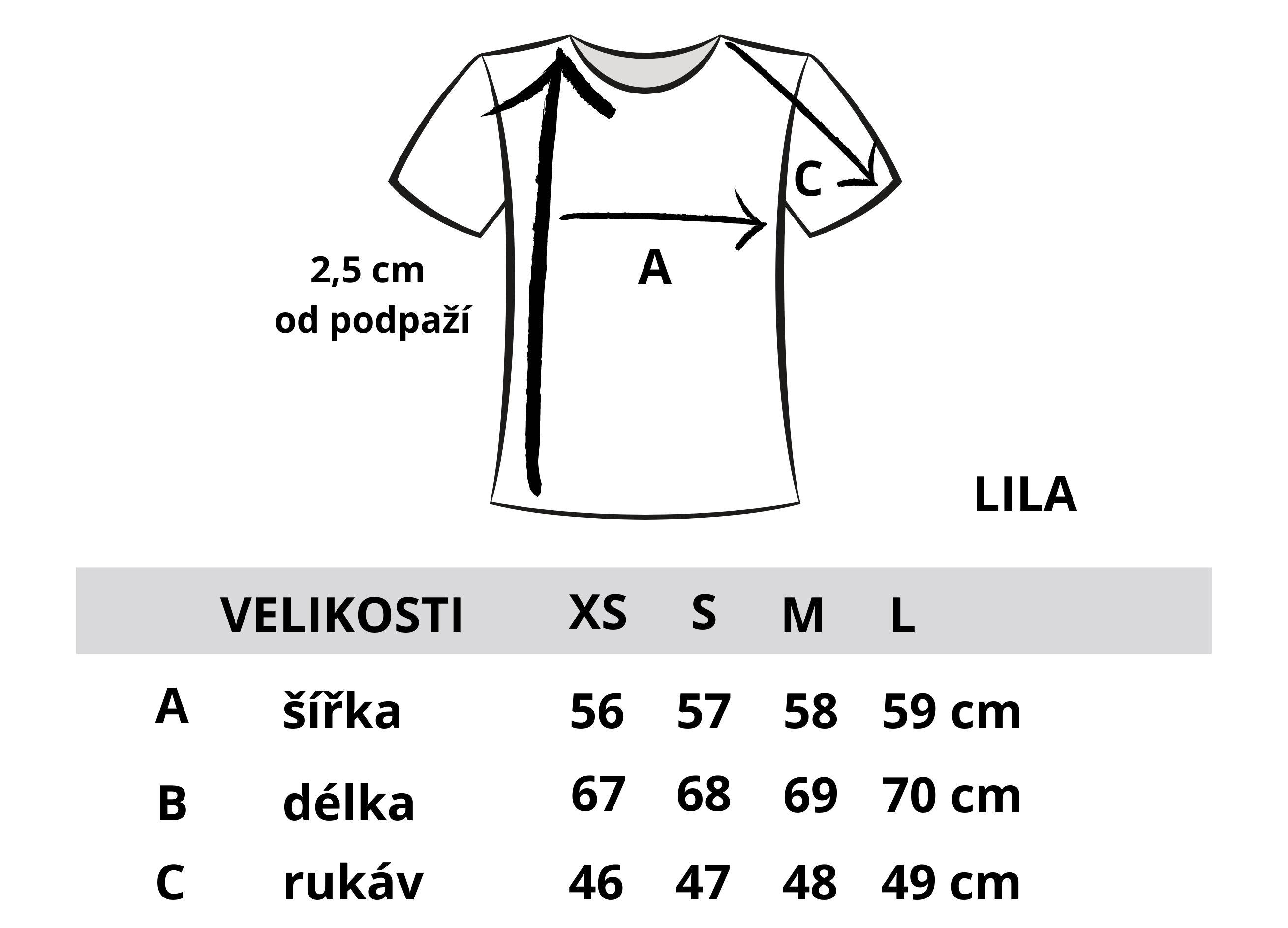 tričko Lila